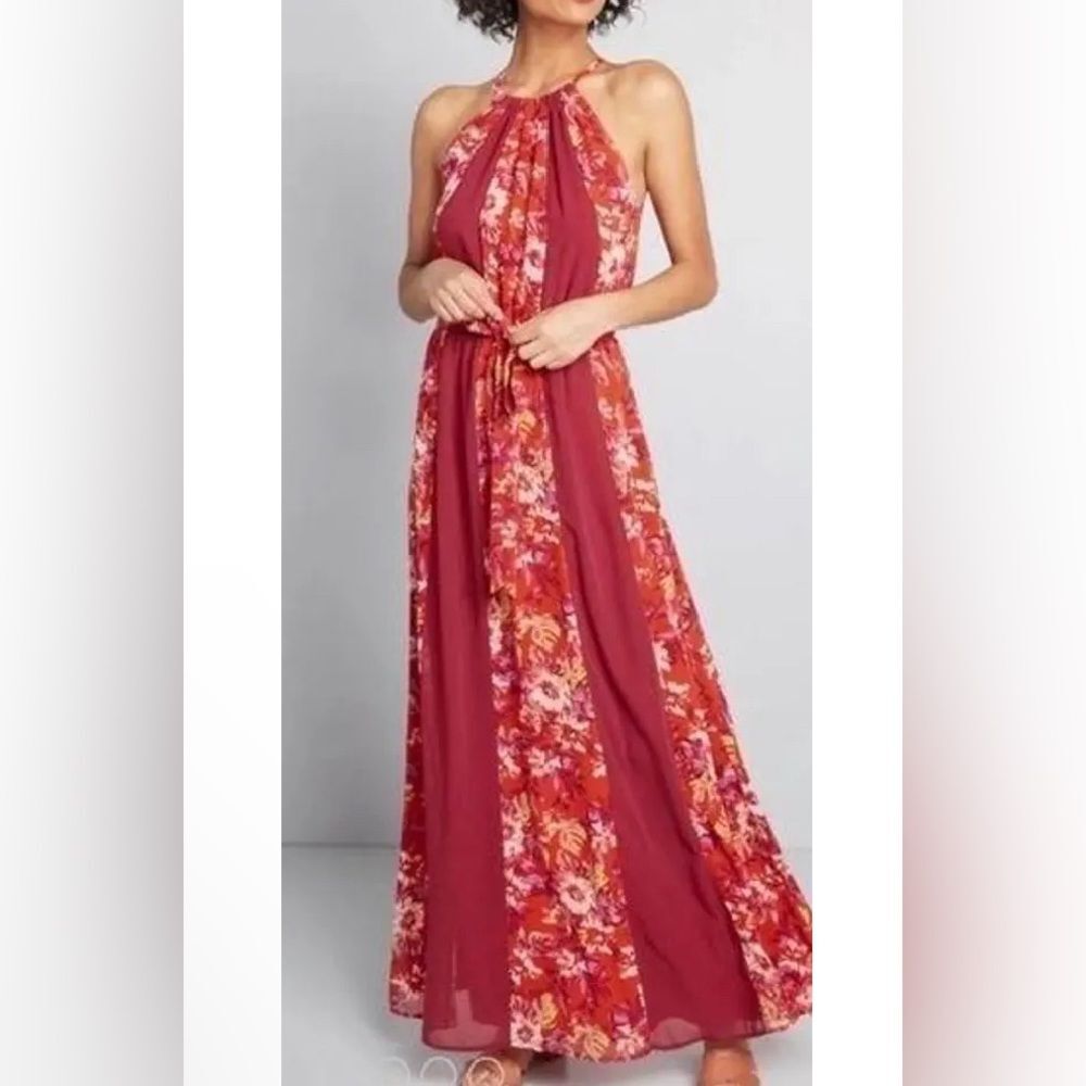 ModCloth Elegant Chiffon Maxi Dress. Size XL - Picture 3 of 13